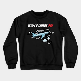 How Planes Fly Aerospace Engineering Aviation Crewneck Sweatshirt